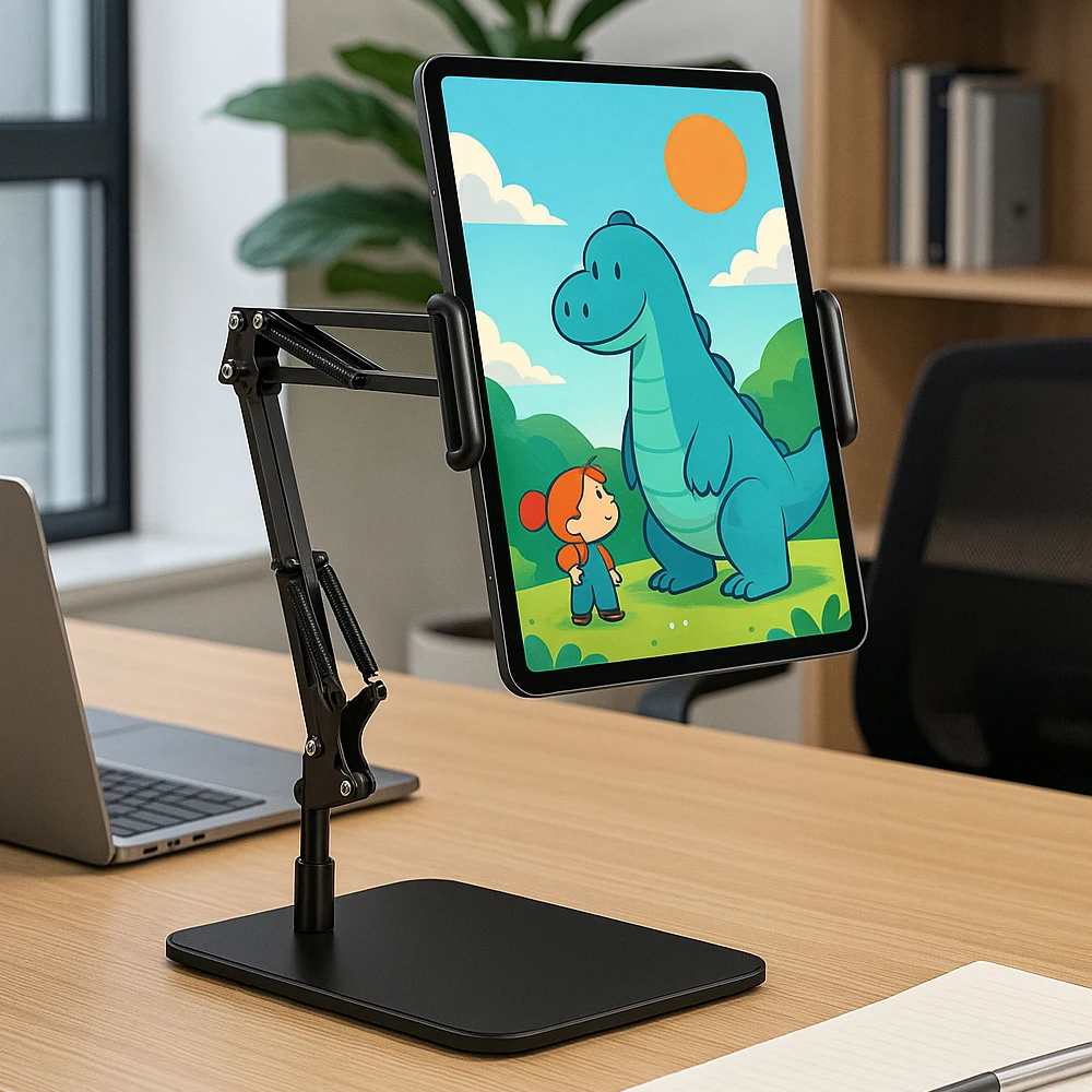 Adjustable Desk Tablet Stand Holder for IPad Pro Air Mini Samsung Galaxy Tab Foldable Aluminum Alloy Stand for Office Home Use