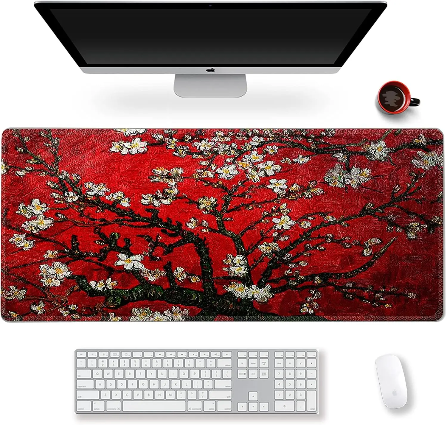 Large Gaming Mouse Pad XXL Extended Keyboard Mat Desk pad Mousepad Desk Decor Writing Pad Non-Slip Base Work Game Office Home