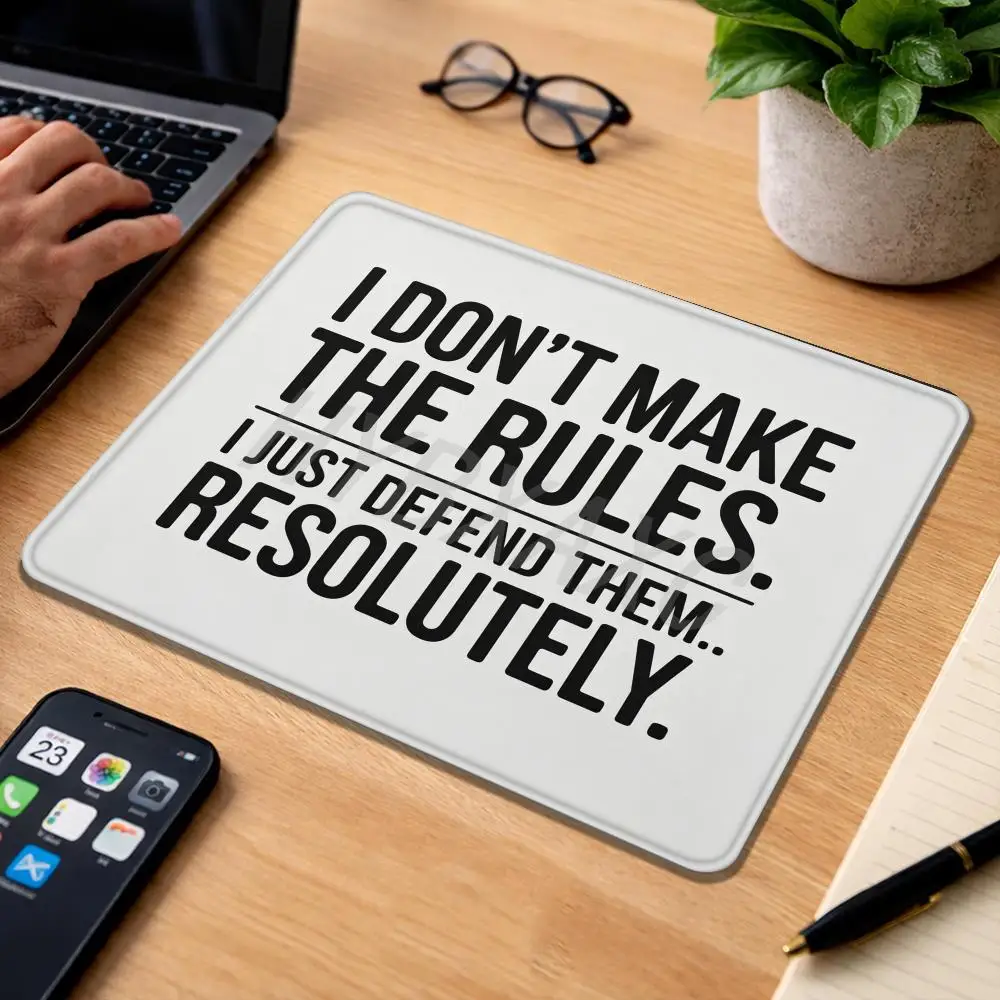 HYBXAXC Strict Rule Quote Small Mouse Pad Non Slip Rubber Desk Mat for Office Home Laptop Gaming Decor