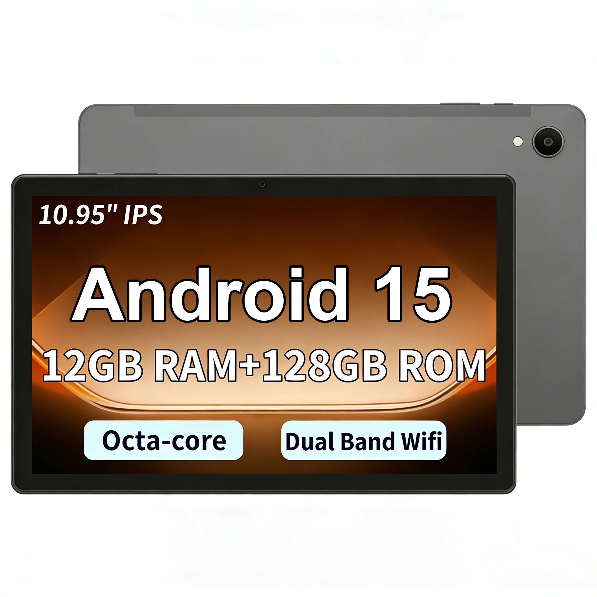ANRY Tablet 10.95 Inch Android 15 Tablet Octa Core 12GB RAM 128GB ROM 8000mAh WiFi GPS Google Play GMS Student Gaming Tablet