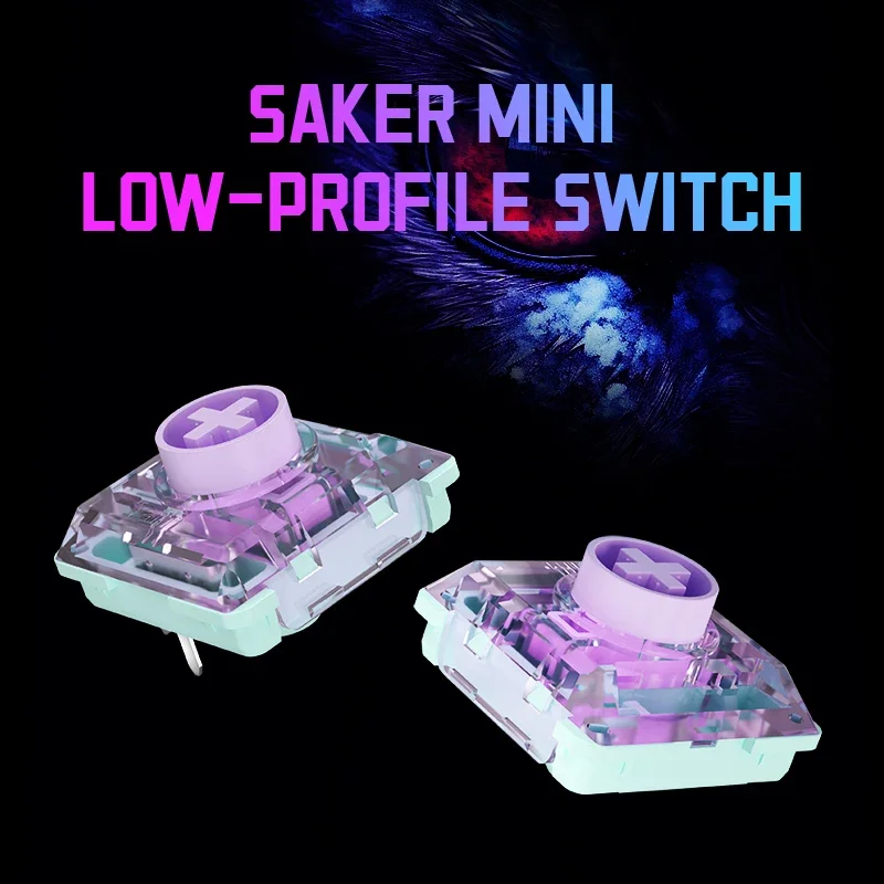 Kailh Saker Mini Low-Profile Switch Ultra-Short Total Travel Quick Acuation Mechanical Keyboard Switch for Low Profile Keycap