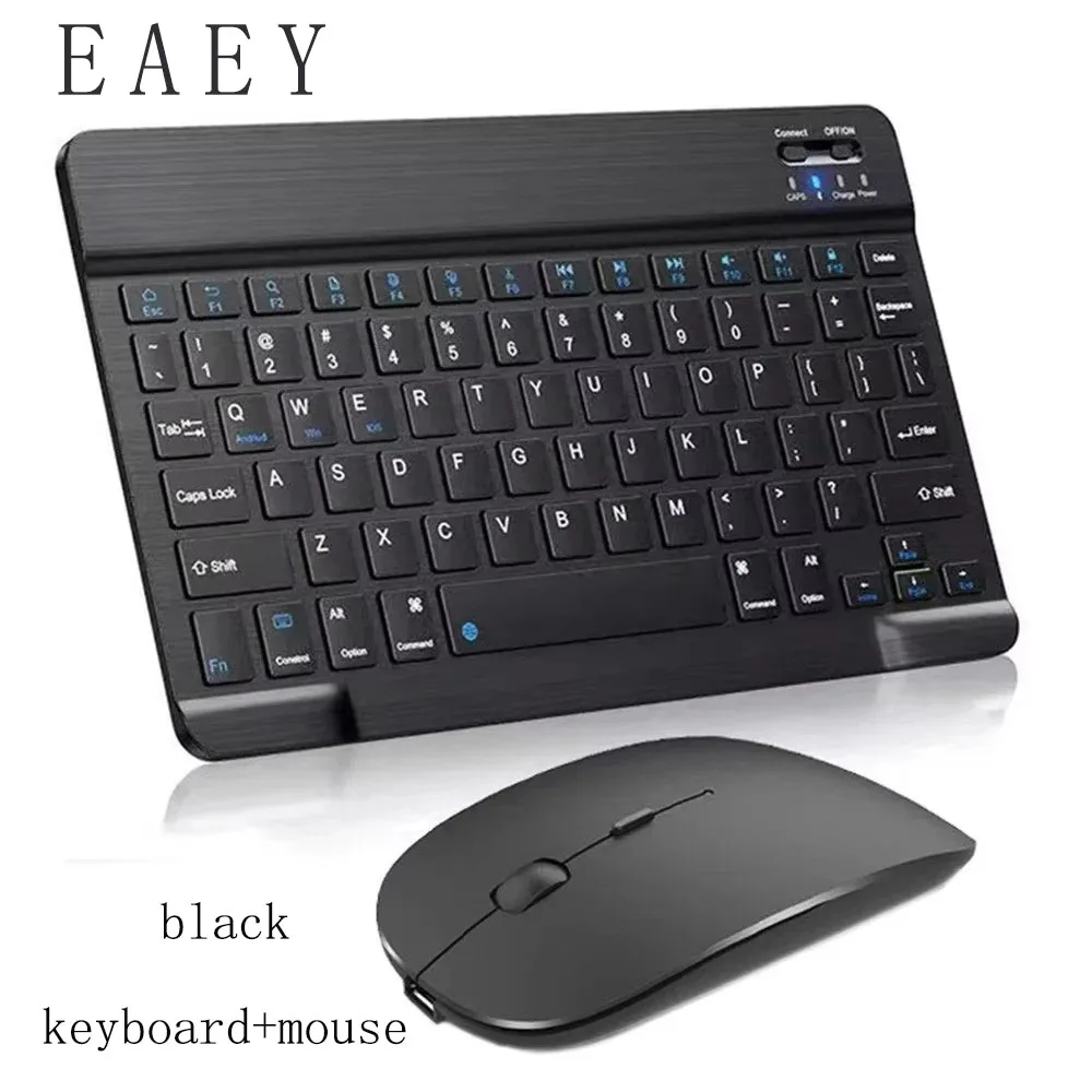 EAEY Mini Bluetooth Keyboard Mouse Combo for 10 Inch iPad/Android/Surface Portable Wireless Set for Business Travel