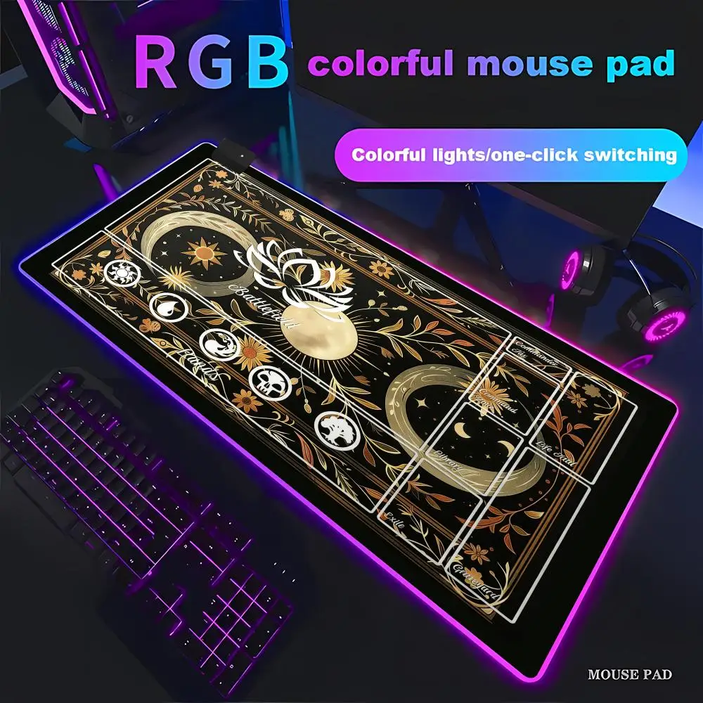 HYBXAXC Celestial Arcana Moonlit Visions Tcg Mouse Pad, Gaming Mouse Pad HD Gamer Large LED Light XXL PC Computer,mtg Mouse Pad