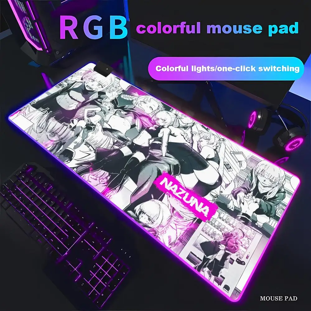 HYBXAXC Call Of The Night Big Keyboard Mat Table Mat Students Gamer Desktop Mousepad RGB Gaming Pad HD Large LED Light XXL PC