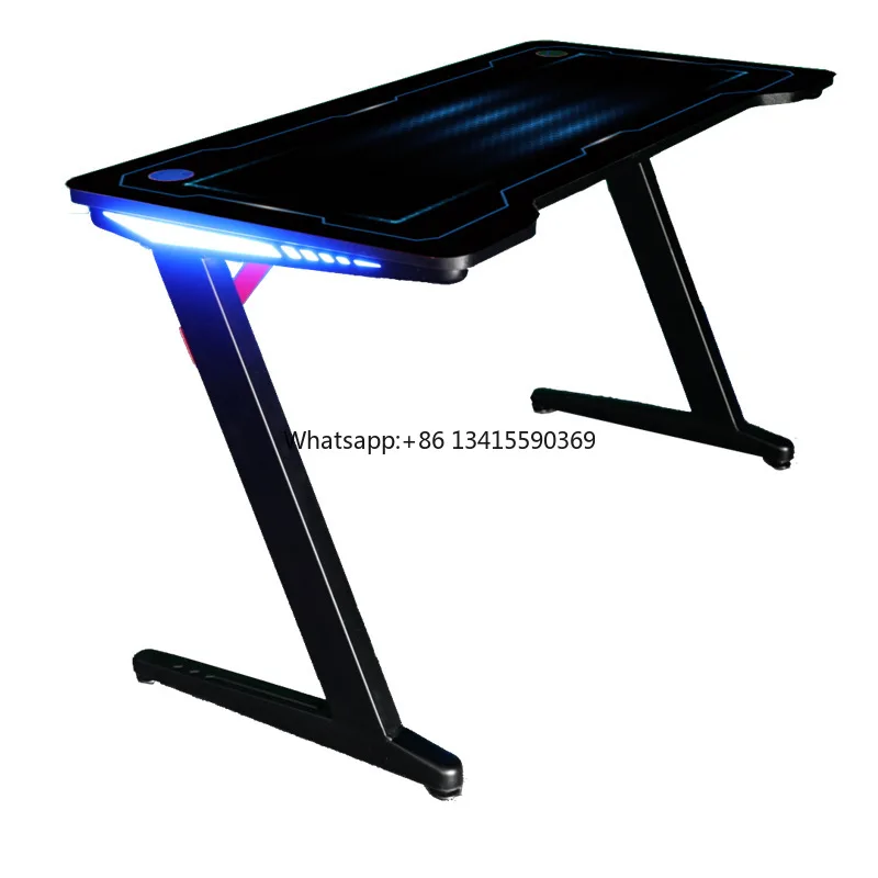 Factory Cost Production Office Carbon Fiber Electric RGB Light Led Computer PC Table Top Office Gaming Desk for Sale