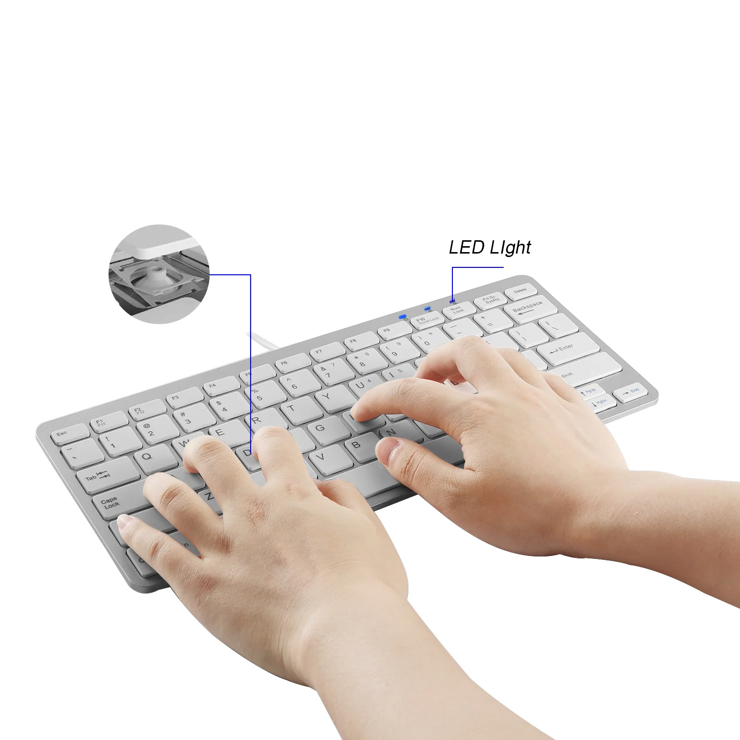 Mini Slim Wired Keyboard Usb Cable Thin Keypad Ergonomic Portable Office Silent Keyboards For Mac Laptop PC Computer Tablet