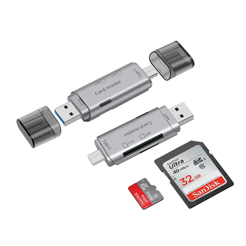 Type C USB 3.0 Card Reader Micro SD TF Memory Card Writer Adapter for MacBook iPhone iPad Tablet Laptop PC Extender Adapter