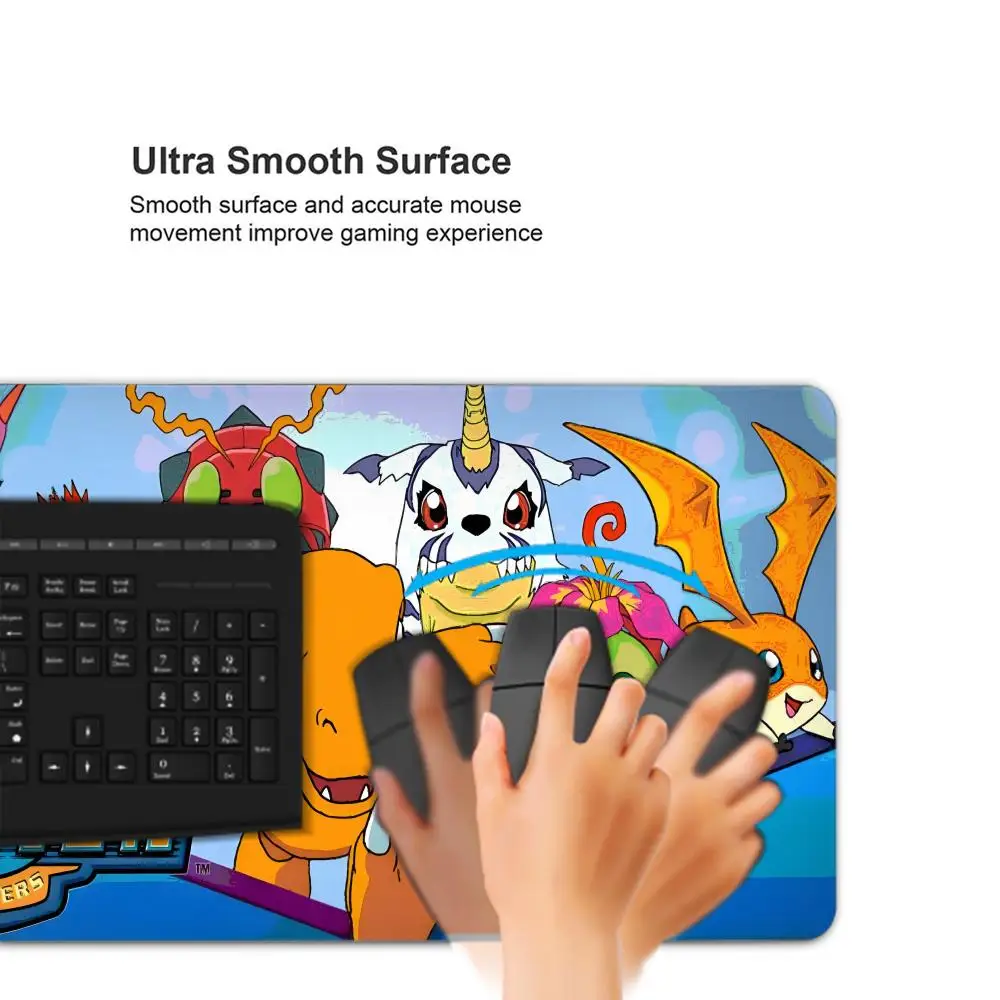 Digitals Monsters Digimons Mousepad HD Printing Computer Gamers Locking Edge Non-slip Mouse Pad XXL90x40cm Keyboard PC Desk Pad