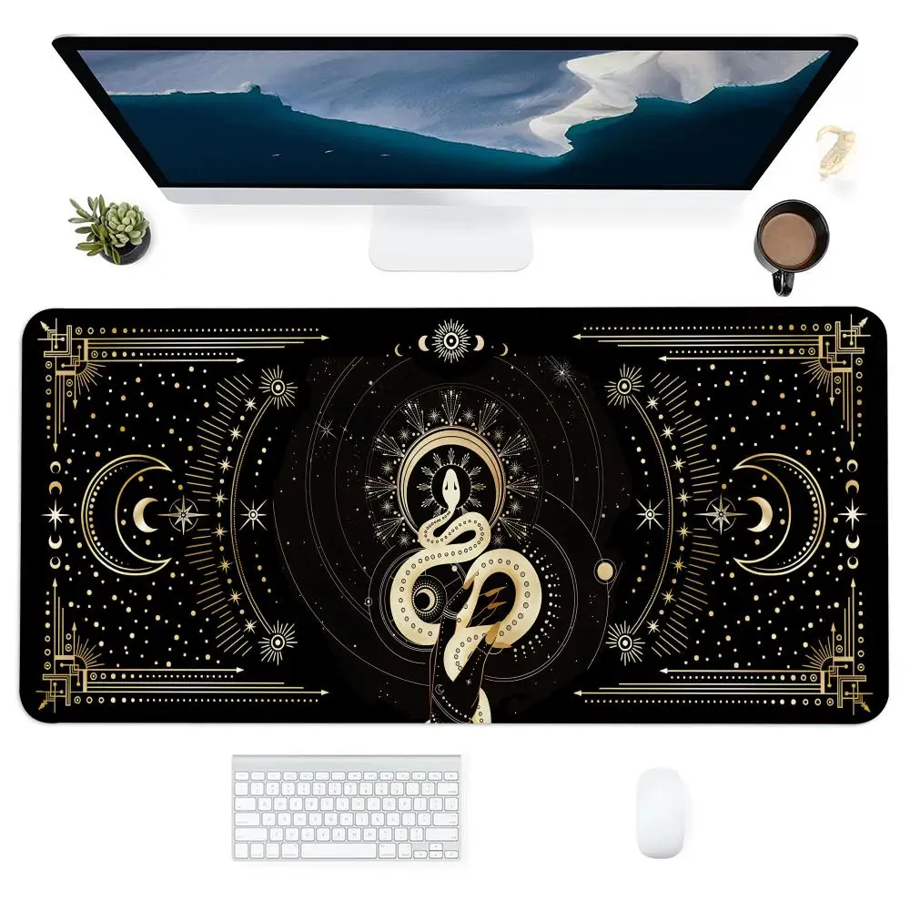 Snake moon Mouse Pad Large Office Accessories Gaming Non-slip Mousepads Laptop Nootbook Game Tablet Mat Mousepad XXL PC Playmat