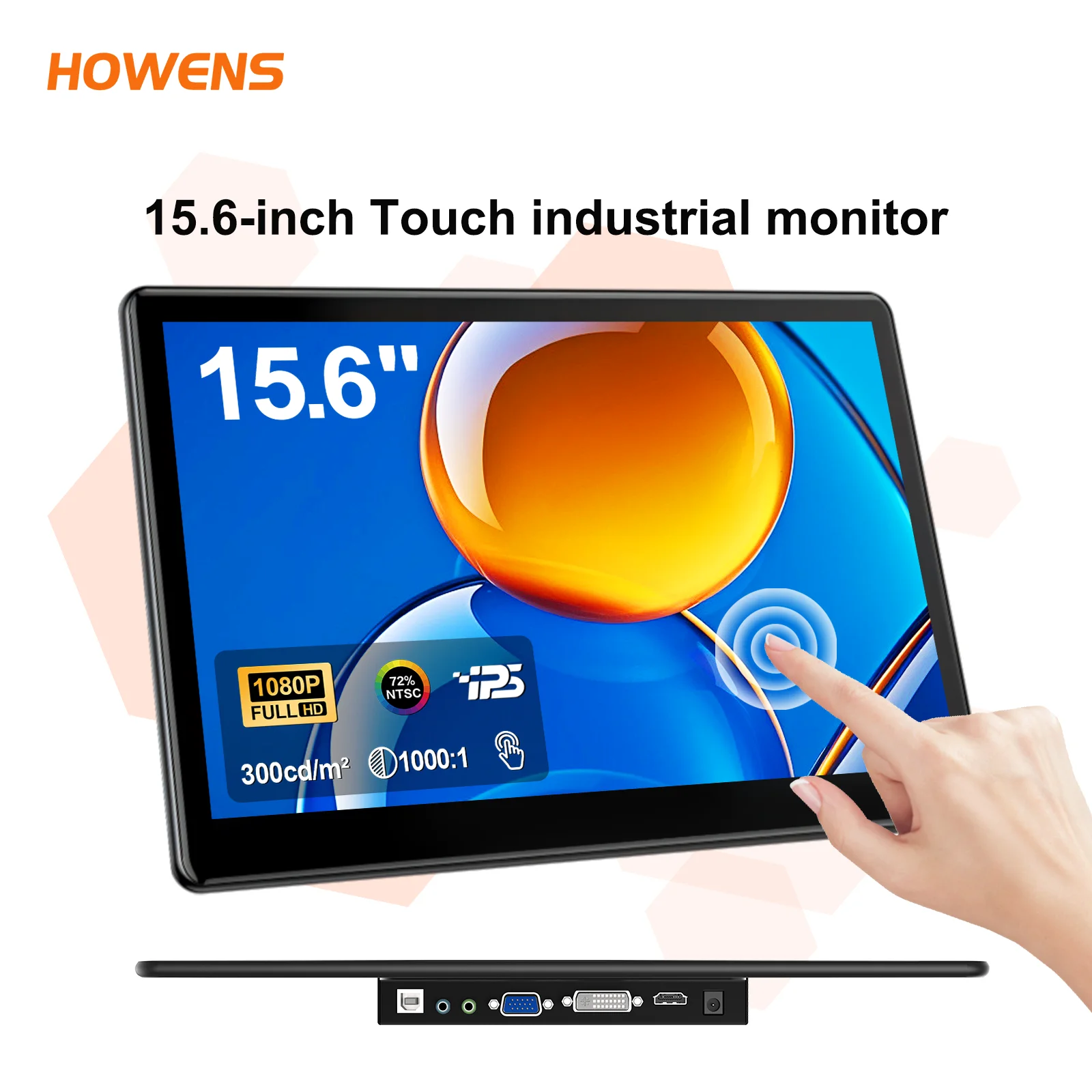 15.6 Inch Portable Touchscreen Display 1080P VESA IPS Panel LCD Display with HDMI VGA DVI For Laptop PC Office Gaming Automation