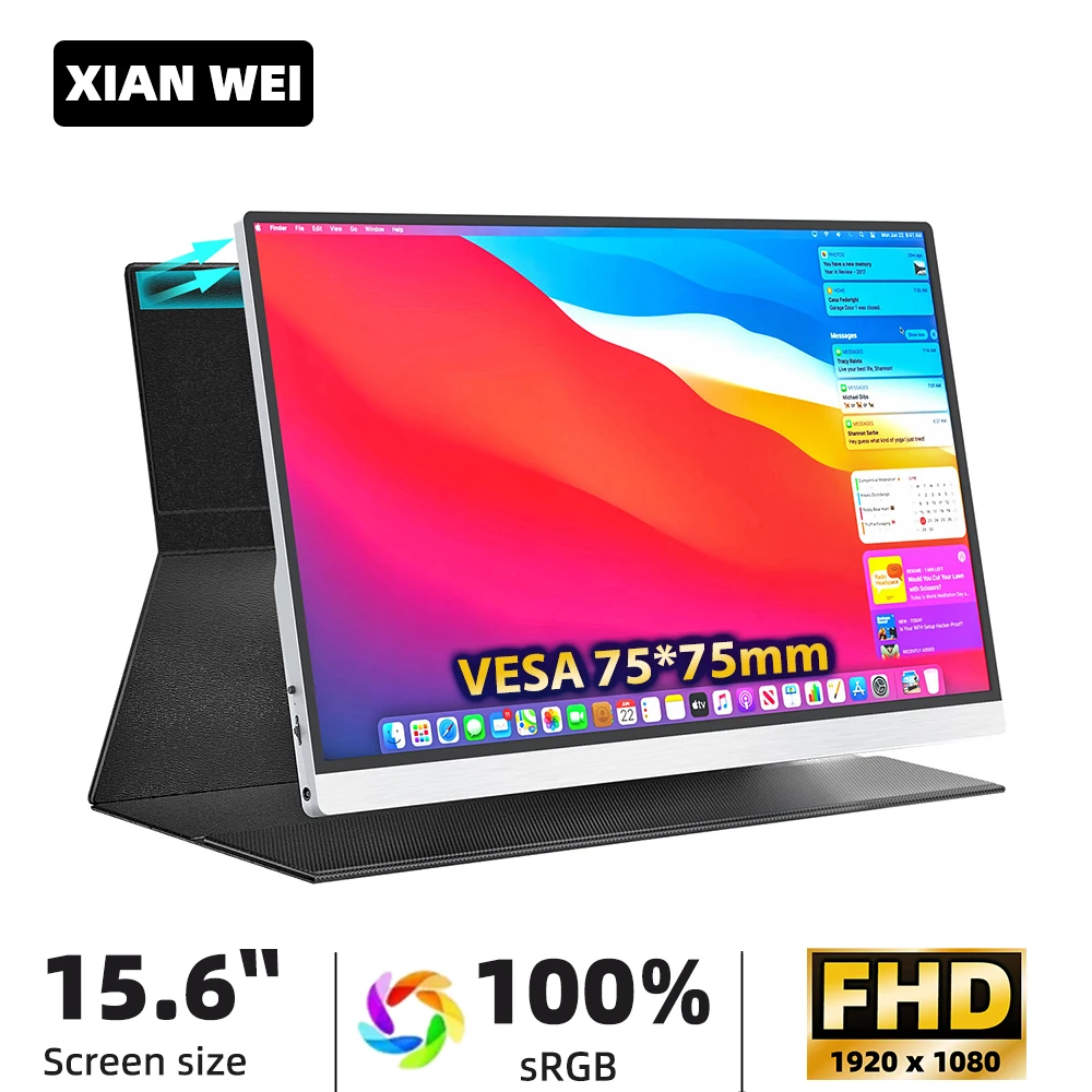 15.6 Inch Full HD Portable Gaming Monitor 60Hz A+ IPS LCD Screen USB Type C HDMI-compatible For PS5/4,Switch,Xbox,Phone,Laptop