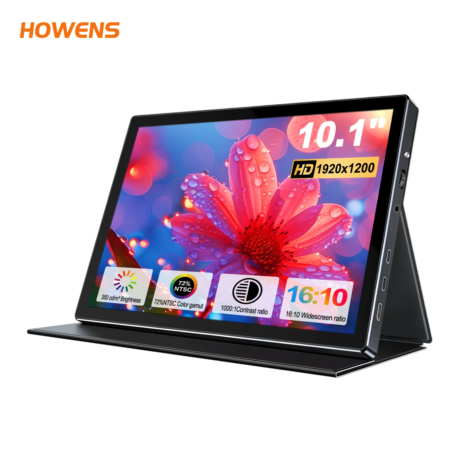 10.1 inch 1920x1200 IPS Protable Monitor 60Hz for LCD Flat-Panel Display Suitable for Switches PS5 Phones Laptops Cars Screen