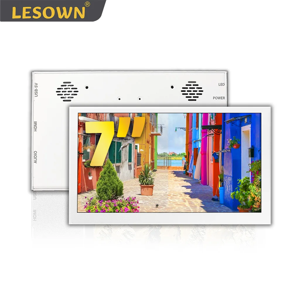 LESOWN 7in IPS Touchscreen Portable Monitor 1024x600 HD IPS LCD HDMI USB Touch Optional Plug & Play for PS5 Xbox Raspberry Pi