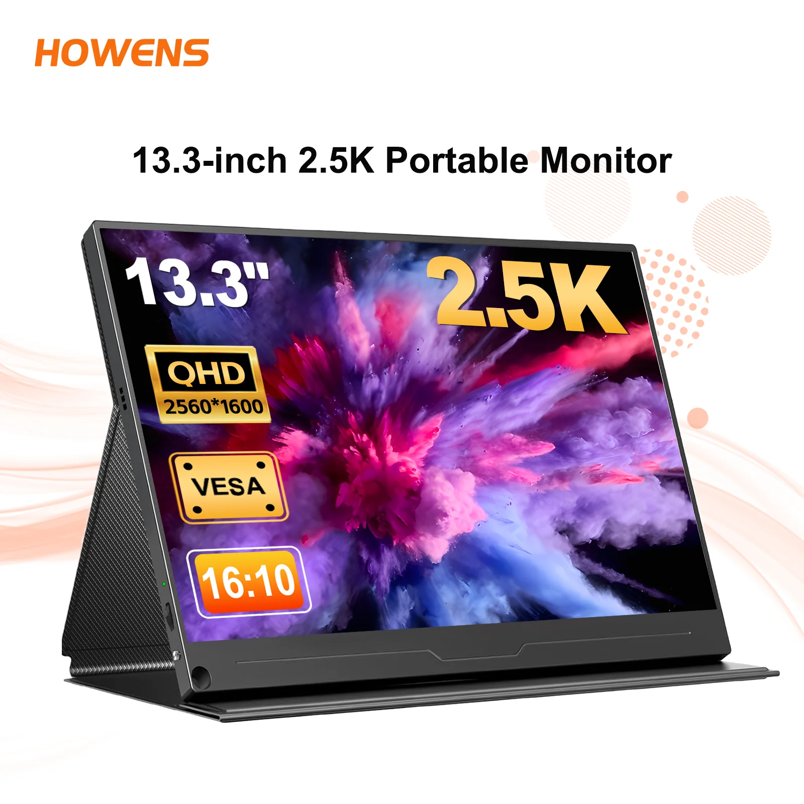 HDR 2.5K Monitor Portable 1600 HDMI Type-C IPS Expand Display For Phones Laptop PS5 Xbox PC Tablets And Other Electronic Devices
