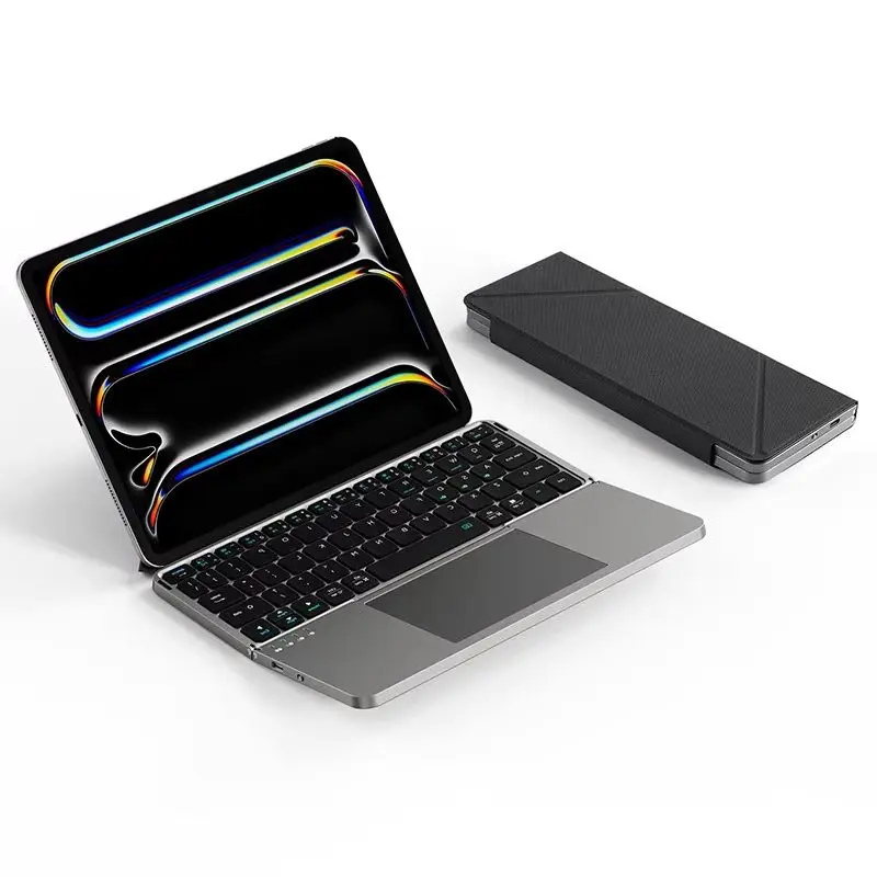 Multi-Functional Folding Magnetic Bluetooth Keyboard with Touchpad External Wireless Keyboard for Ipad/iphone/android/windows
