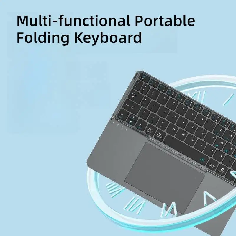 2 In 1 Universal Folding Magnetic External Wireless Keyboard Bluetooth Keyboard with Touchpad for Ipad/iphone/android/windows