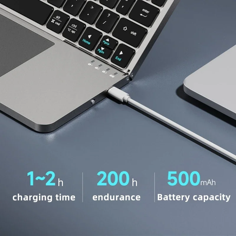External Wireless Keyboard Multi-Functional Folding Magnetic Bluetooth Keyboard with Touchpad for Ipad/iphone/android/windows
