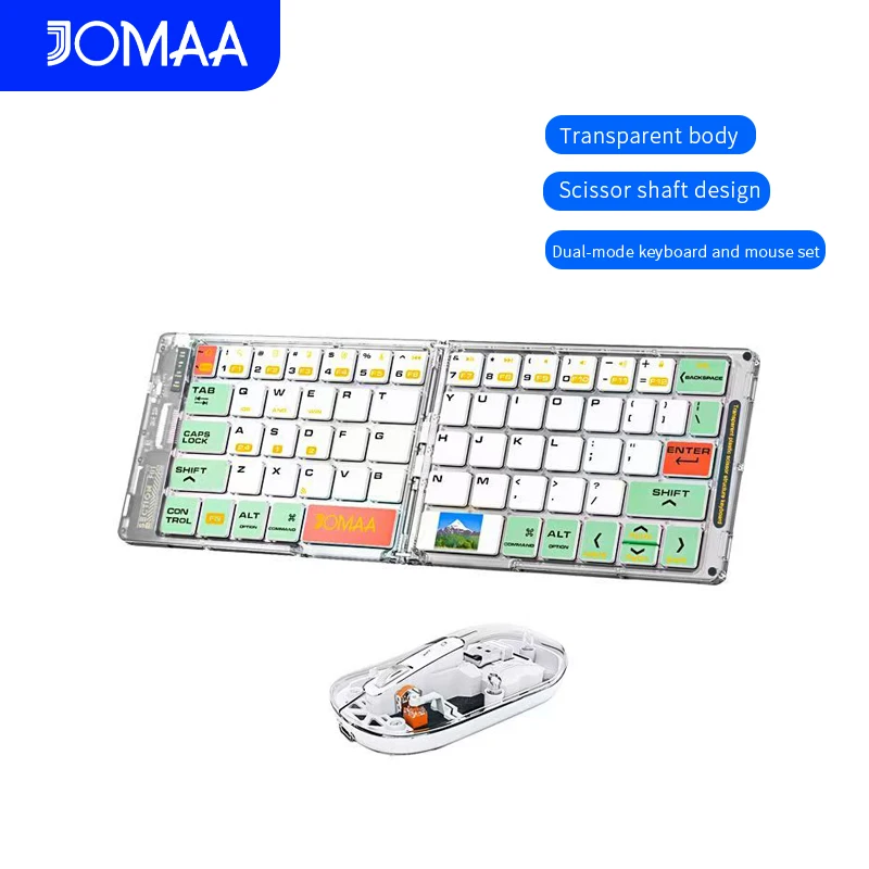 Wireless Bluetooth Foldable Keyboard and Mouse Combo,Ultra Slim,  Silent, Portable Travel Keyboard for Laptop, Tablet