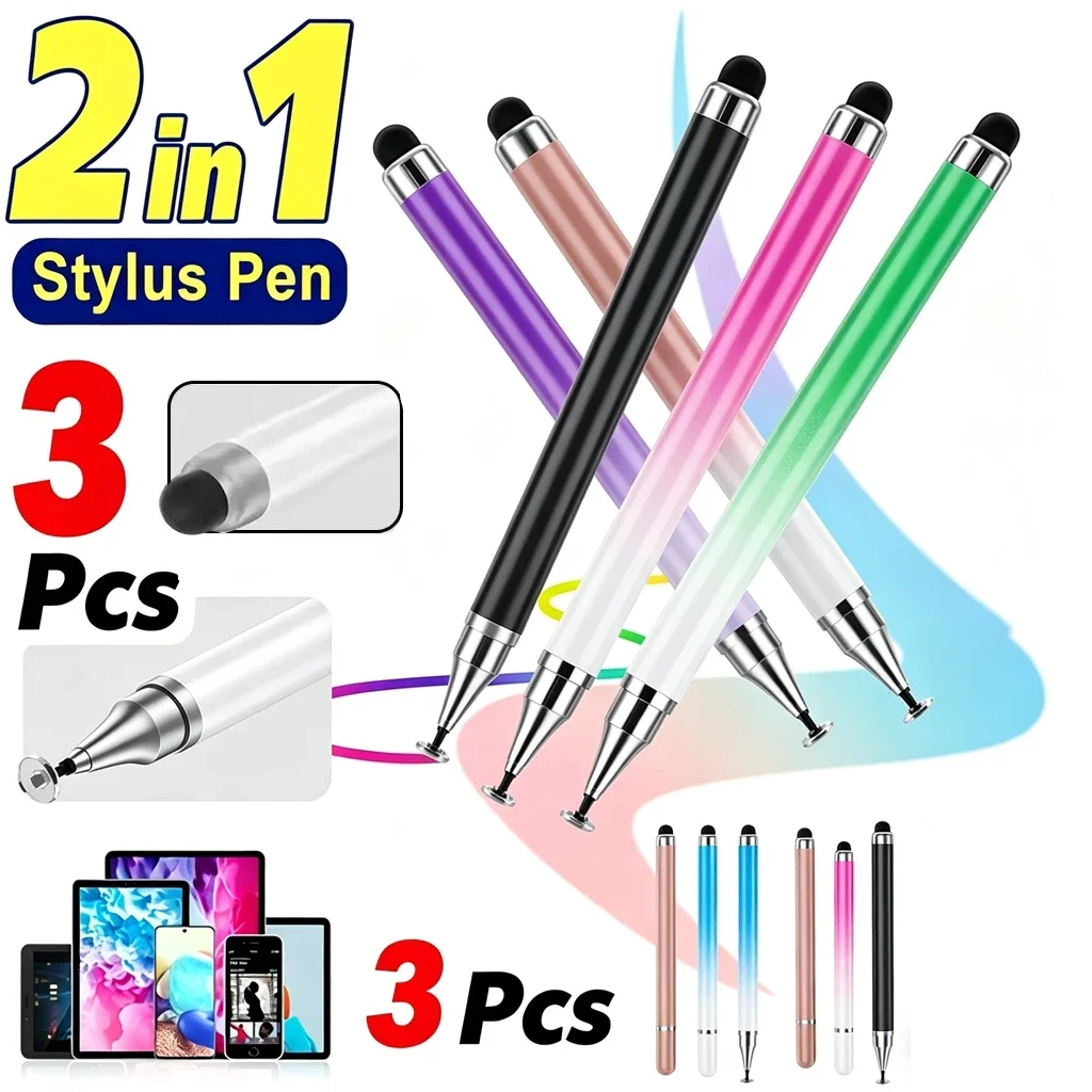 Stylus Pen For Touch Screens 2-in-1 Tablet Pen Stylus Pencil for iPad/iPhone/Tablets/Android/Samsung All Capacitive Touch Screen