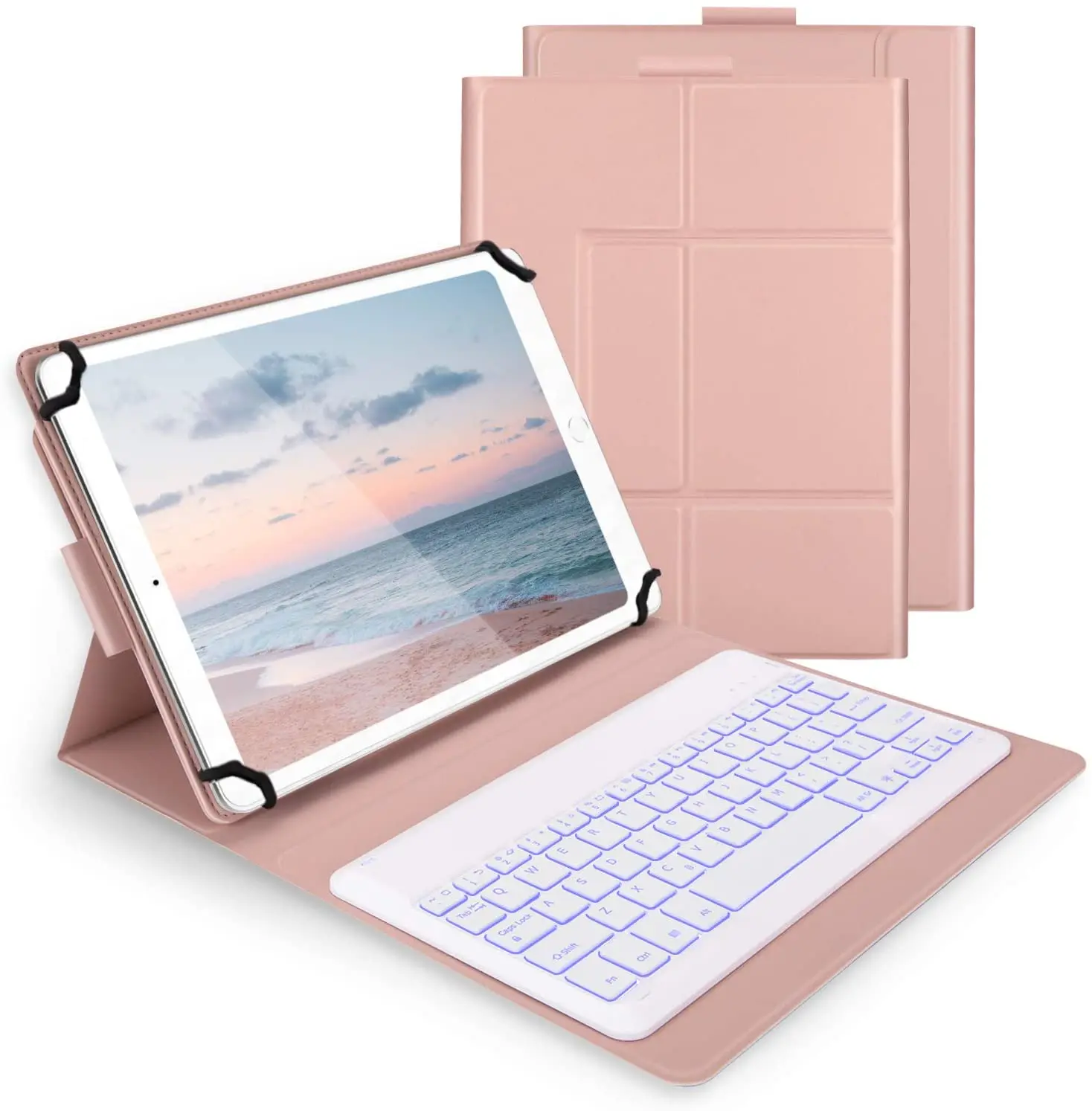 Universal 9-10.1 Inch Tablet Keyboard Leather Case Wireless Detachable for iPad  Samsung Huawei Kindle Devices