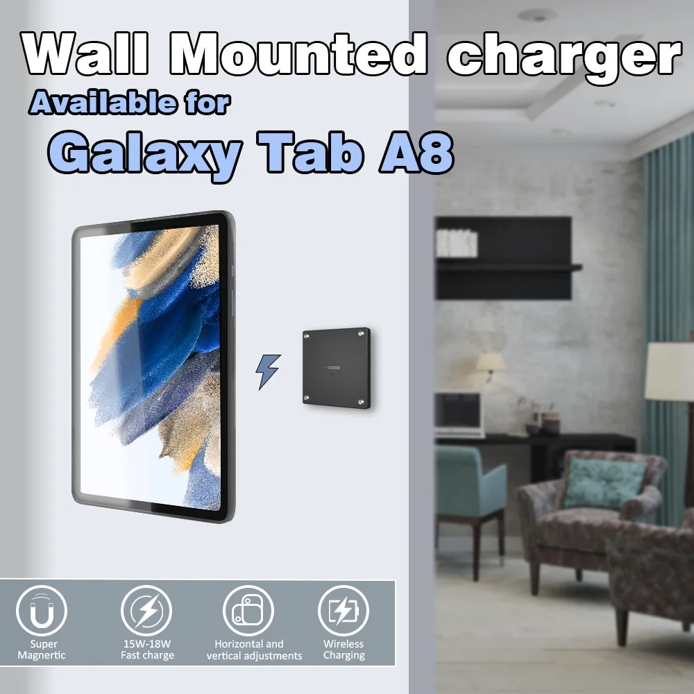 Wall Mount Tablet holder for Samsung Galaxy Tab A8 10.5 Inch wall charging station  Magnetic wireless charging  smart home