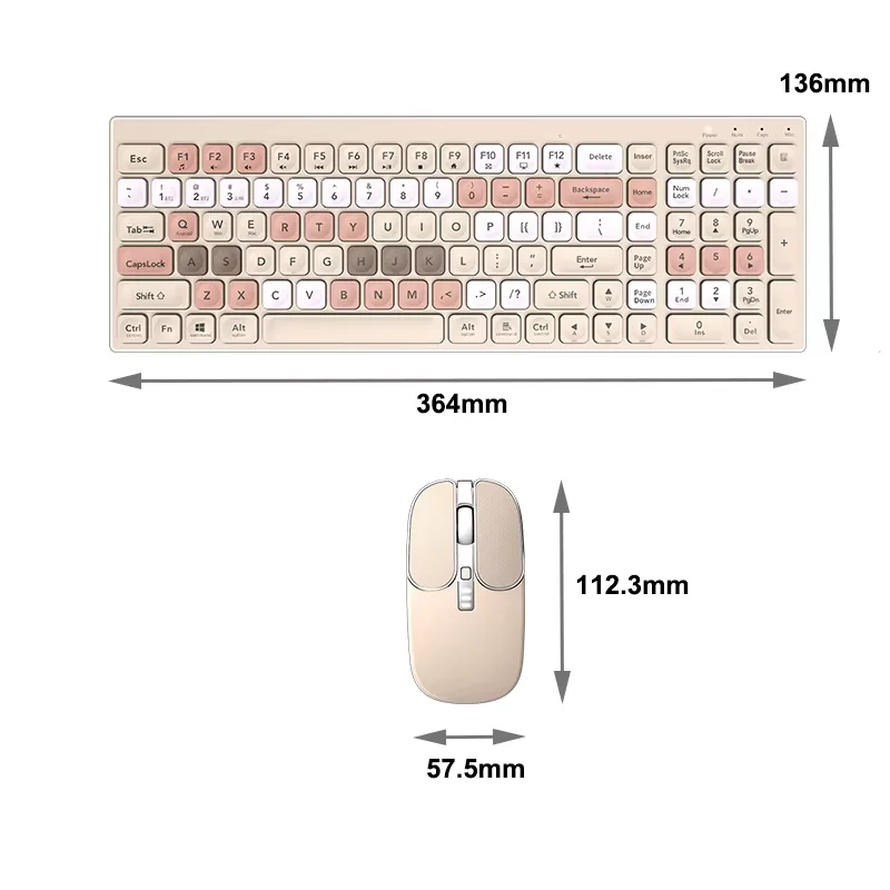 105 Keys Rechargeable Dual Mode Silent Wireless 2.4G+Bluetooth Keyboard and Mouse Set Gaming Mouse Combo Kit For PC Home Office