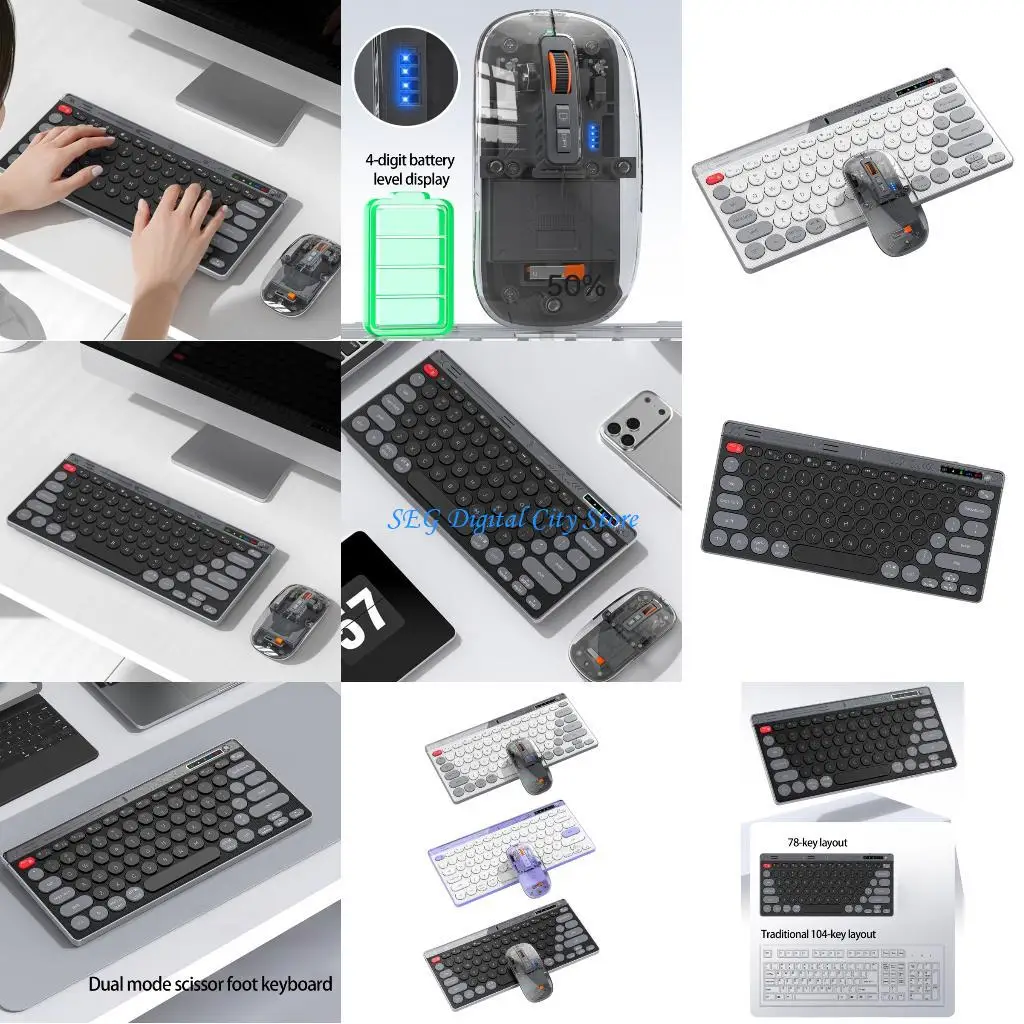 U75B Wireless Gaming Keyboard and Mouse Combo Rechargeable Ergonomic Gaming Mouse Mechanical Keyboard for PC Laptop