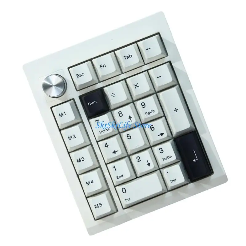 E65E GMK26 Portable Mechanical Numeric Keyboard 26 with QMK/VIA Support Three Connection Method for Office and Home