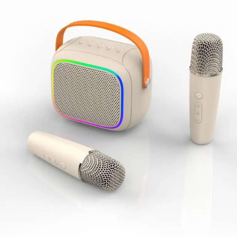 Mini Portable Karaoke With Wireless Microphone Travel Music Player Colorful Lights Audio Blue Tooth Speaker Tf Card/U Disk/Aux
