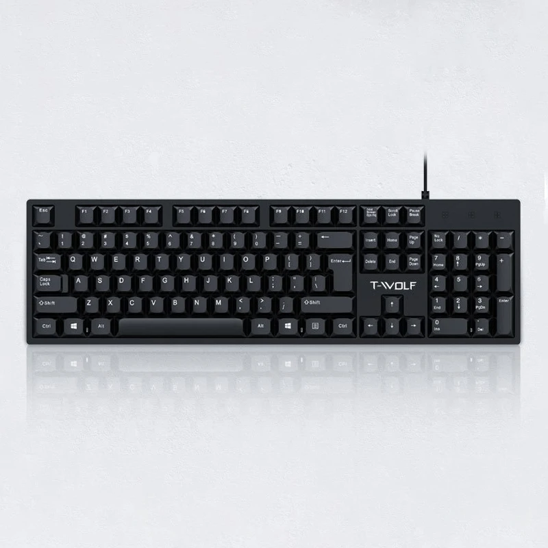 T-WOLF TF500 Keyboard Mouse Set Spanish English Home Gaming Office Business USB Wired Keyboard and Mouse Set