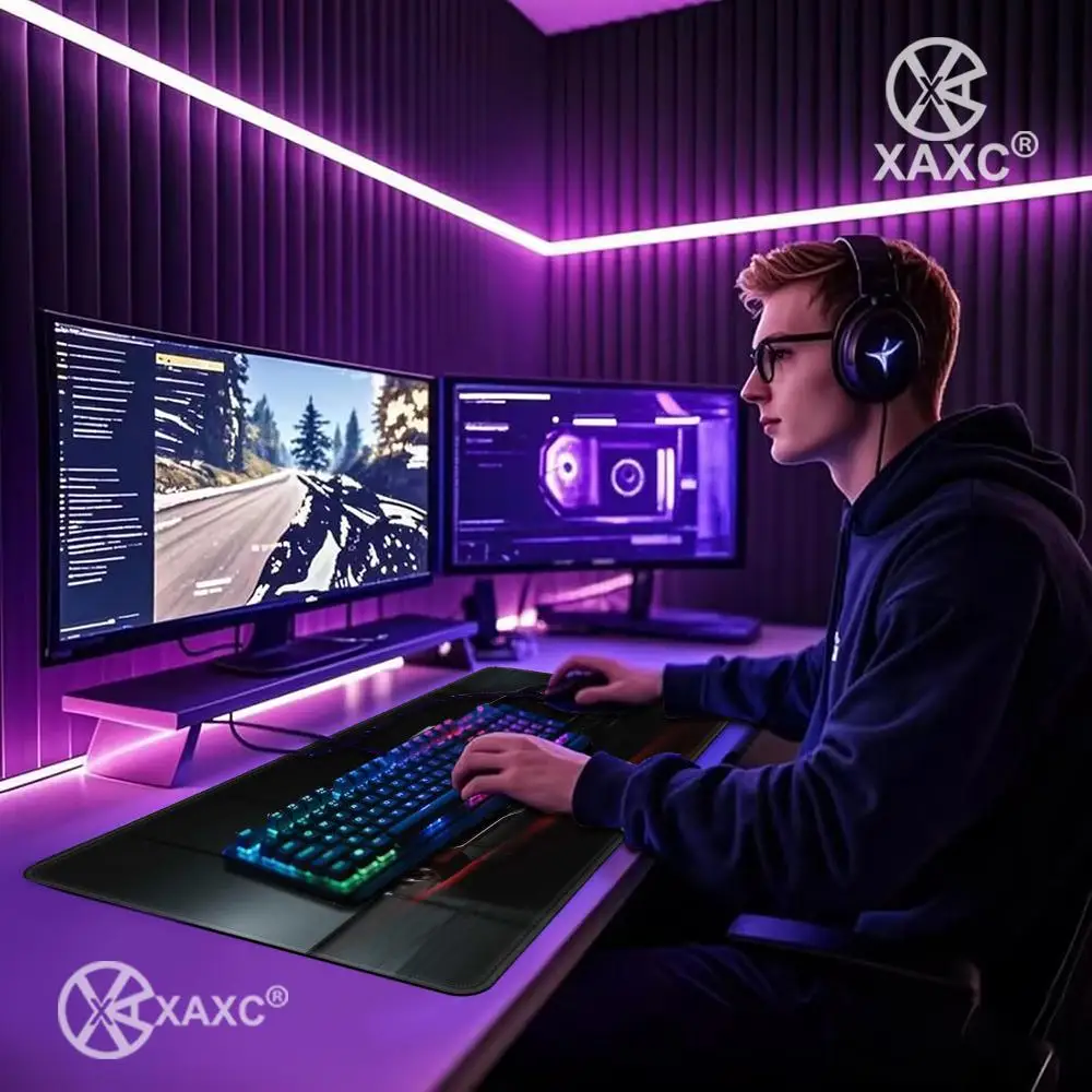 Car headlight Mouse Pad Large Computer Office Game Table Mats XXL Rubber Anti-slip Gaming Keyboard Long Desk Pads XAXC