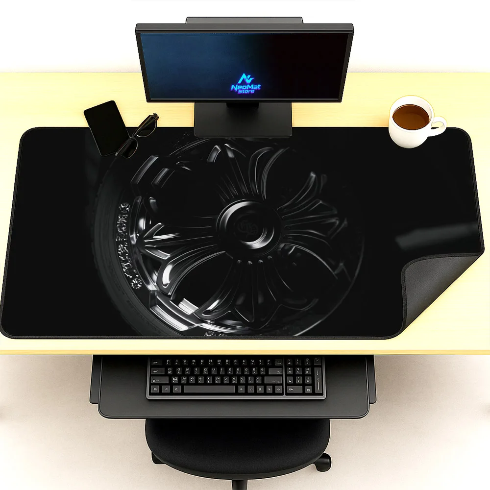Black Mouse Pads Cars Tyre Gaming Computer Mat Cool Pc Accessories Extra Large Desk Pad 1200x600mm 5mm Keyboard Matt Rubber Mat