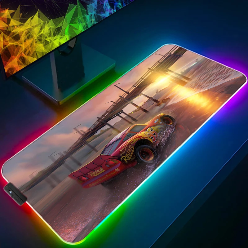 RGB LED Mousepad Rubber Mouse Pad Gaming Accessories PC Gamer C-cars Cabinet Carpets Office Computer Desk Mat Keyboard Pads