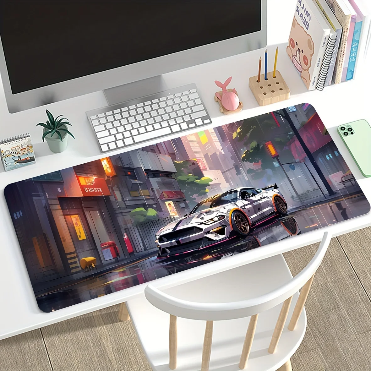 Anime Cool Doodle Large Mouse Pad gamer sports-car desk pad gaming accessories Non-slip Table Mat Writing keyboard Mat speed