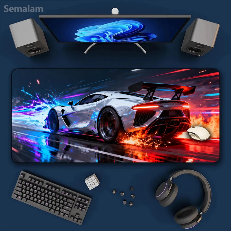 Large Gaming Mouse Pad Sports-Car Non-slip Rubber Base Desk Mat Esports Gamer Keyboard For PC Laptop Office Gaming Accessories
