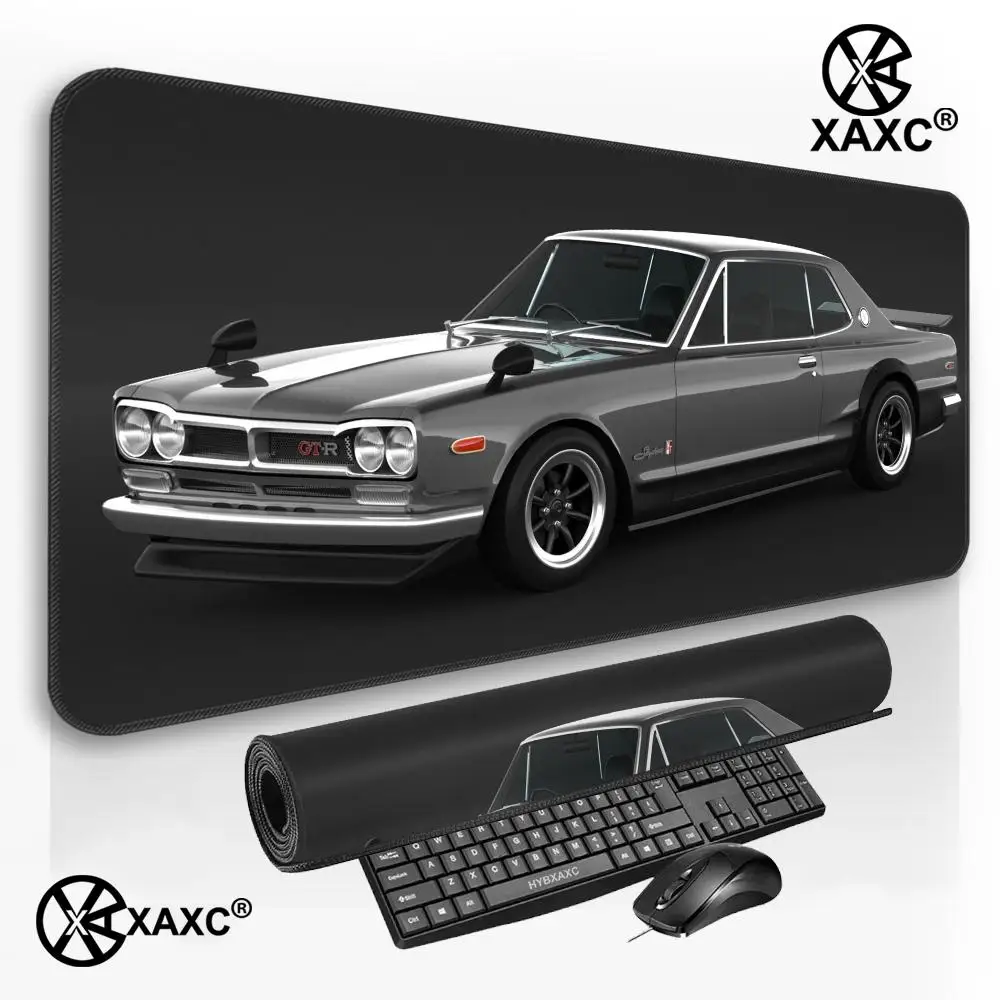 Large Racing GTR Sports Car Cartoon Lockedge Gaming Mousepad - Computer Keyboard Mouse Mat Desk Pad for PC Gamer
