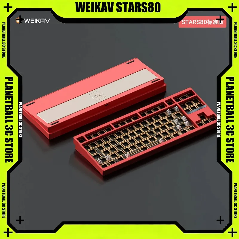 WEIKAV STARS80 TKL Mechanical Keyboard CNC Aluminum Case Tri-Mode Wireless Bluetooth Gasket Mount Gaming Keyboard for PC Mac