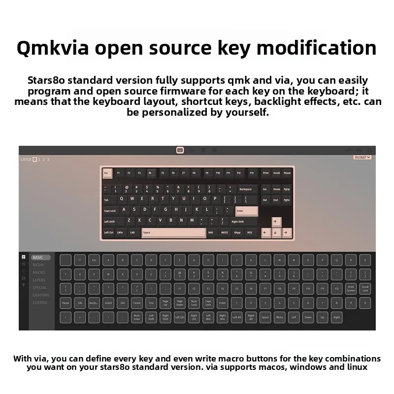 WEIKAV STARS80 TKL Mechanical Keyboard CNC Aluminum Case Tri-Mode Wireless Bluetooth Gasket Mount Gaming Keyboard for PC Mac