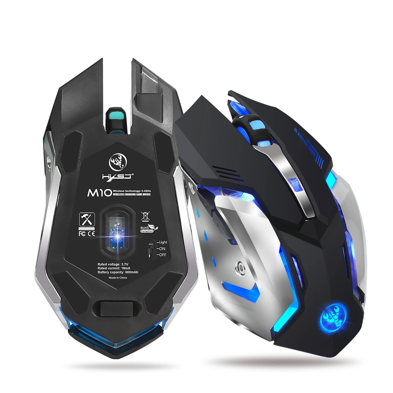 Souris sans fil rechargeable sem fio gaming cable Colorful luminous game 2.4G pc wireless mouse built-in 600mAh ergonomic raton