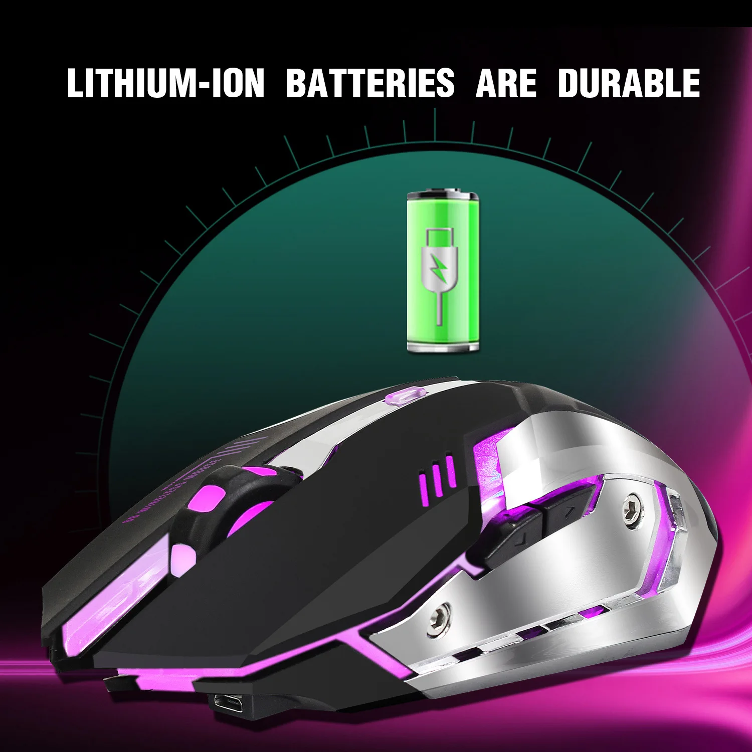 Souris sans fil rechargeable sem fio gaming cable Colorful luminous game 2.4G pc wireless mouse built-in 600mAh ergonomic raton