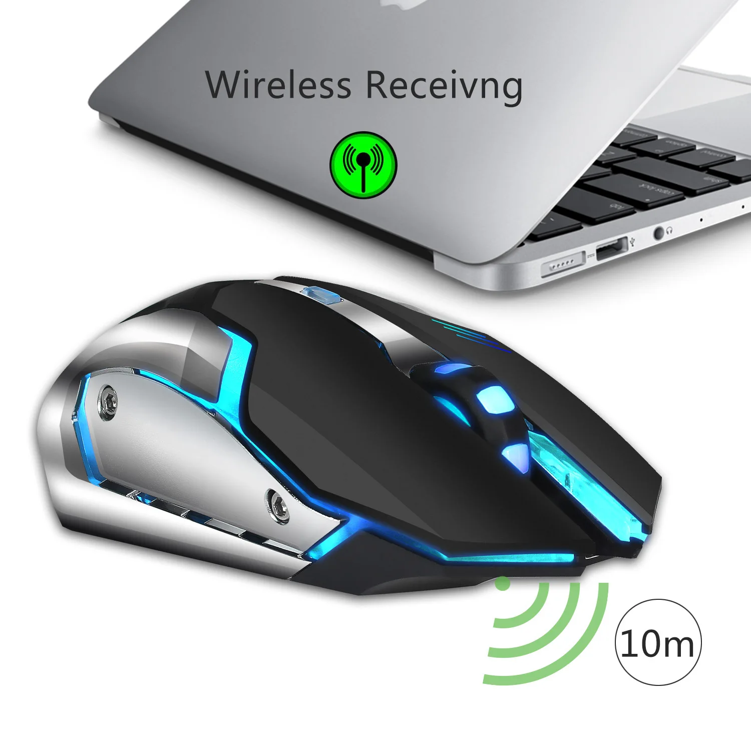 Souris sans fil rechargeable sem fio gaming cable Colorful luminous game 2.4G pc wireless mouse built-in 600mAh ergonomic raton