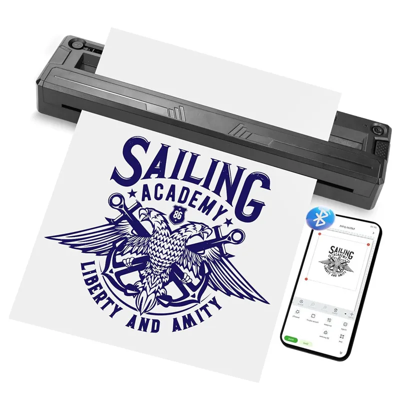 Artists&Beginners Portable Wireless Bluetooth Thermal Tattoo Printer A4 Tattoo Stencil Printer Compatible with Phones/Tablets/PC