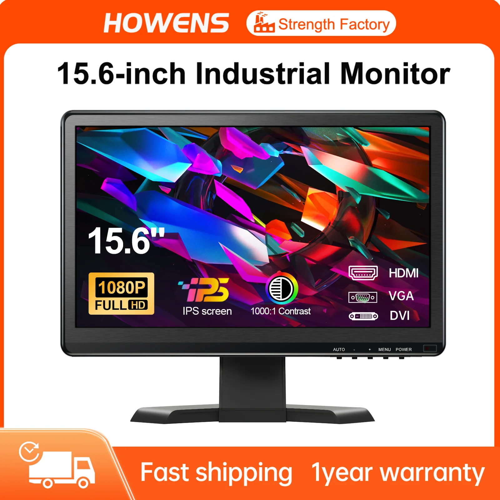 15.6 Inch 1080P Portable Display IPS Panel HDMI VGA DVI Compatible Expansion Screen 60Hz 100% sRGB for Mobile Laptop PS5 Xbox PC