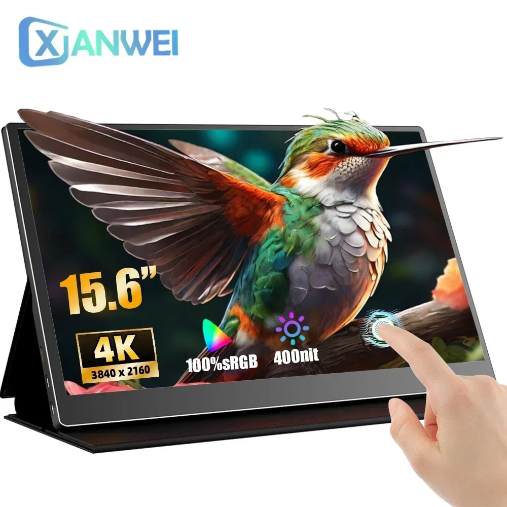 XIANWEI Portable Monitor 4K Touch 15.6 inch Gaming 400cd/m² 100sRGB Extended Screen Display For Phone Laptop XBox PS4/5 Switch