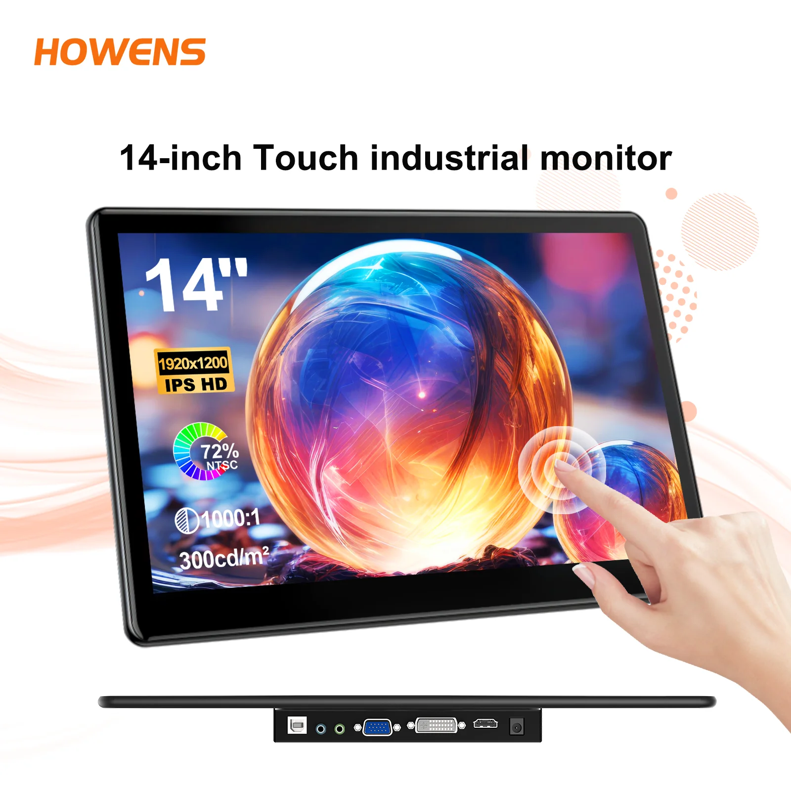 14 Inch Touch Screen Display 1920*1200P 60Hz 500cd/m² IPS Portable Secondary Screen HDMI USB-C Port For PS3 4 Laptop XBox PC DVD