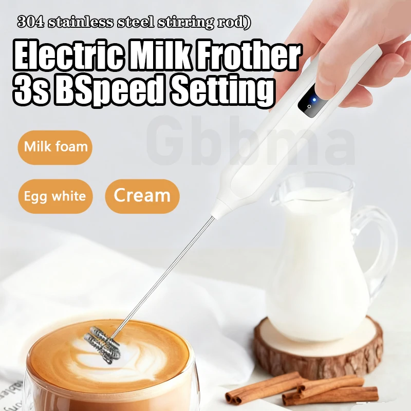 Gbbma Electric Milk Frother Handheld Egg Beater Foamer Coffee Maker Electric Blender Mixer Mini Portable Blender Kitchen Tool