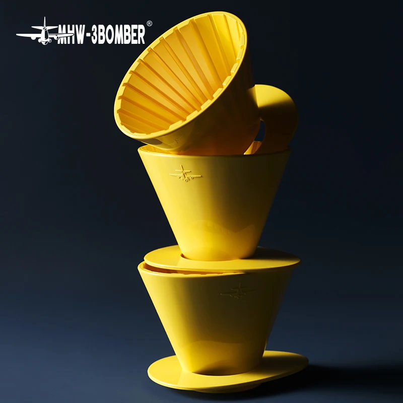 MHW-3BOMBER Pour Over Oval Coffee Dripper 1-2 Serves  Plastic Drip Filter Coffee Maker with 20pcs Filter Paper Coffee Accessorie