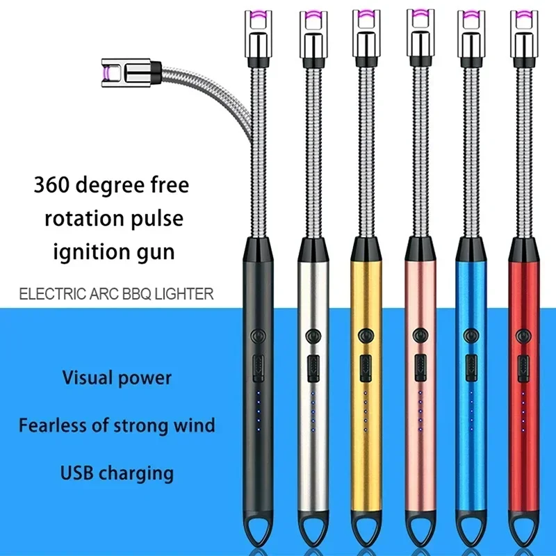 Arc Electric Pulse Lighter Kitchen Gas Stove Fierce Stove Natural Gas Candle Rechargeable Ignition Gun Plasma Smoking Accessorie