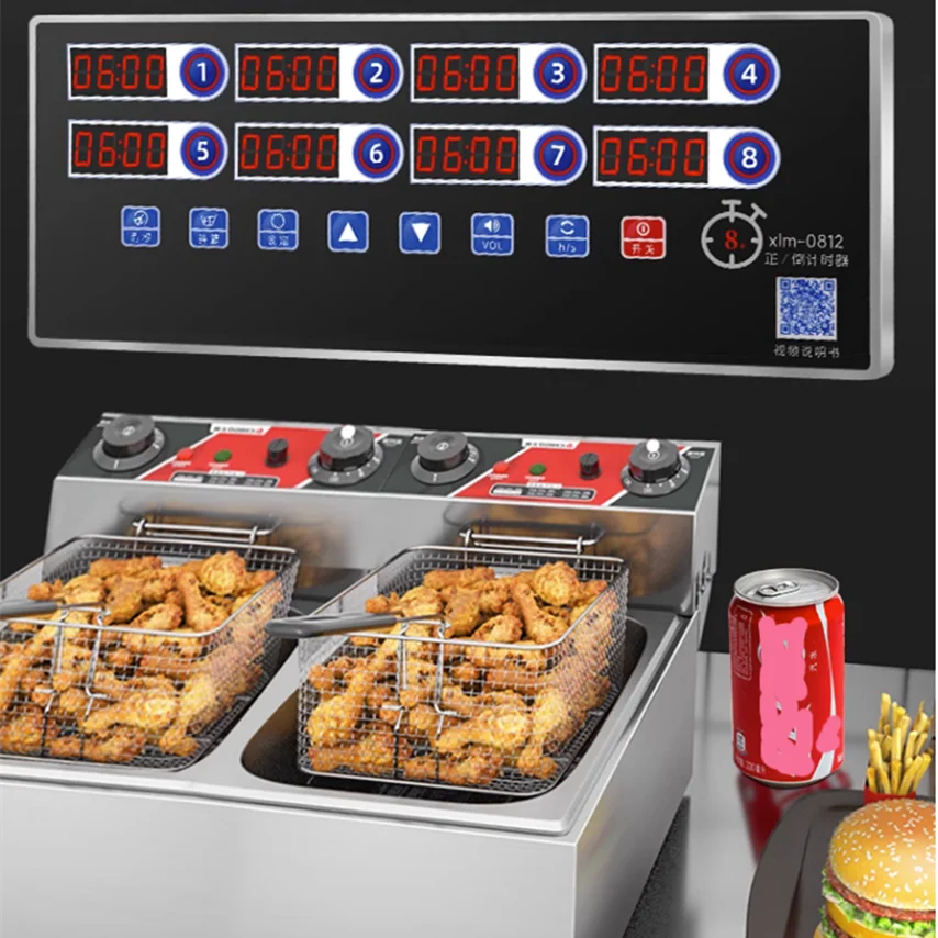 USB Recharge Kitchen Timer Digital Charger,8 Screens Rechargeable Chronometer,Cooking Accessories Fried Chicken Chips