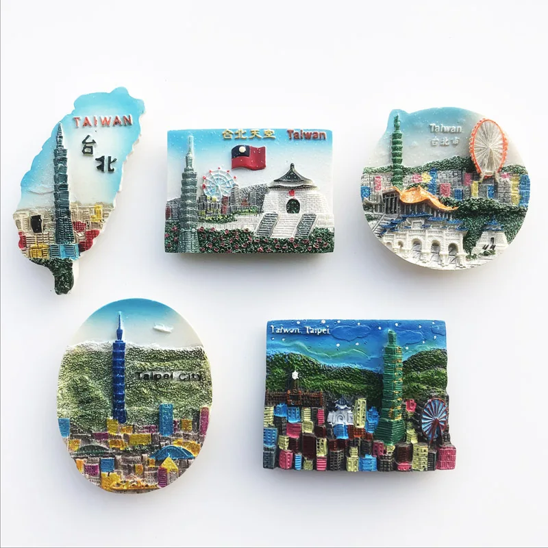 Taiwan Travelling Fridge Magnets Ali Mountain Kaohsiung Hualien Tourism Souvenirs Fridge Stickers Home Decor Wedding Gifts